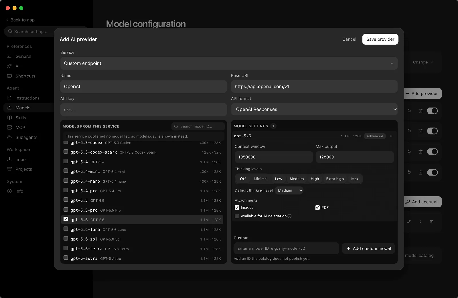 Custom providers